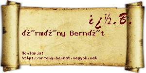 Örmény Bernát névjegykártya